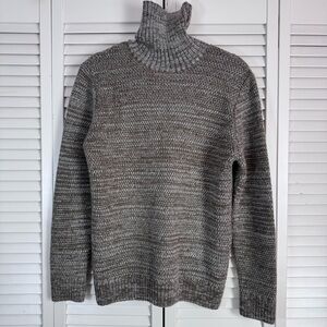 Berna Turtleneck Wool Blend Italian Sweater Slim Fit Gray Sage Cozy Large NWOT